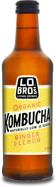 LO BROS Organic Ginger & Lemon Kombucha Bottles